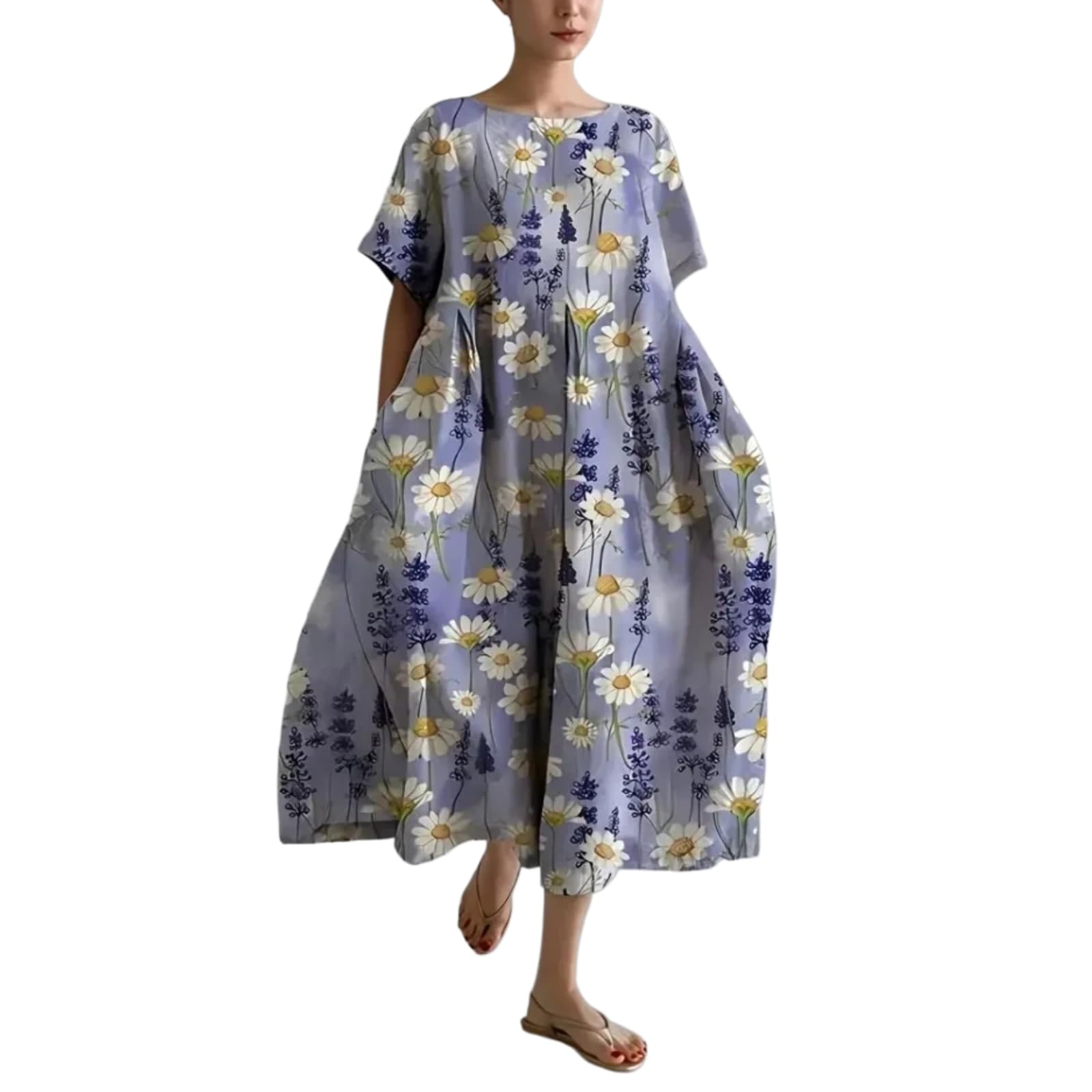 Estampado de Flores Vestido Femenino Cena de Amigas Fiesta Vestido de Noche Suelto