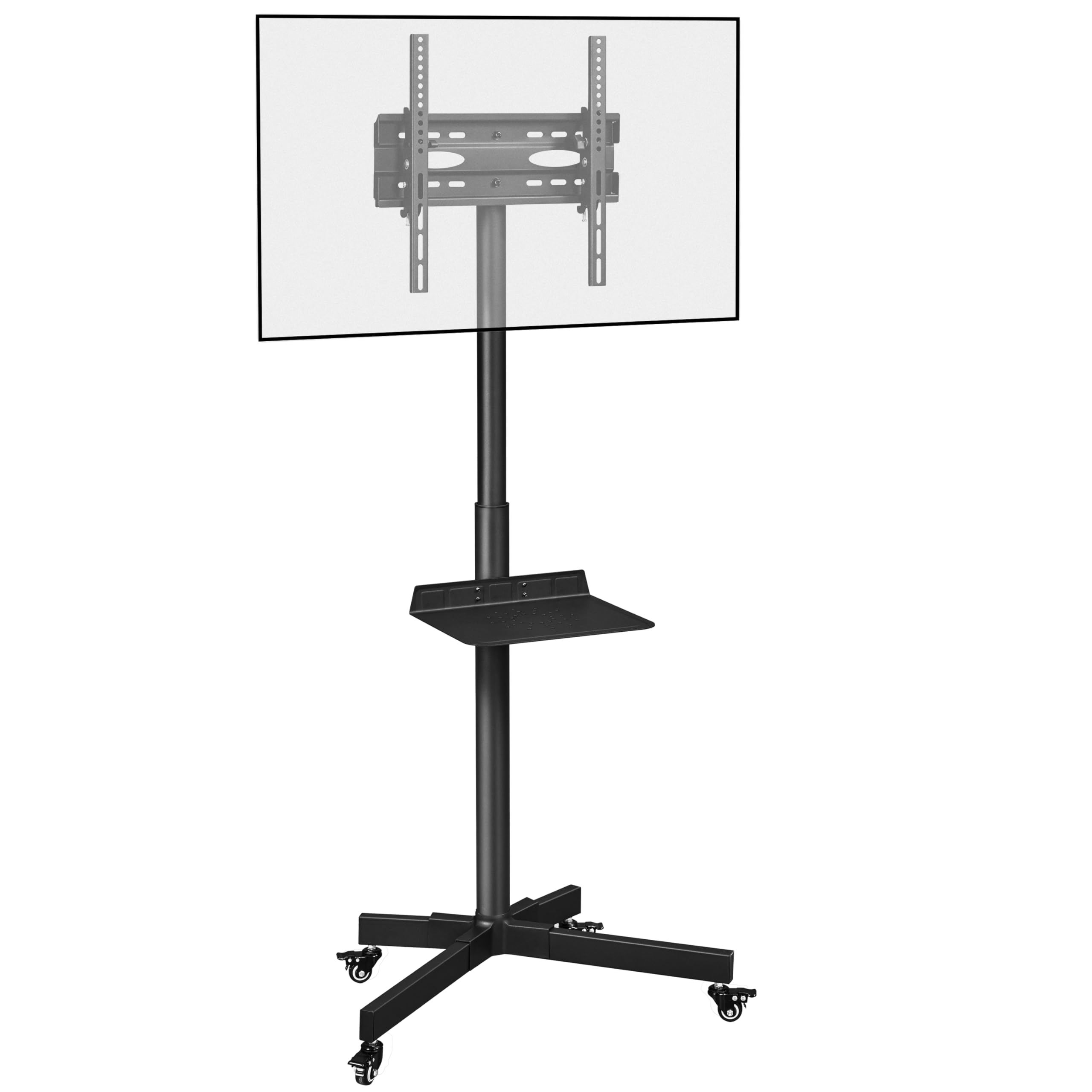 Supporto TV da Pavimento Staffa TV con Ruote per Schermi Plasma LCD LED da 23-60 Pollici Fino a 25 kg Vesa 400 X 400 mm Altezza e Angolo Regolabili