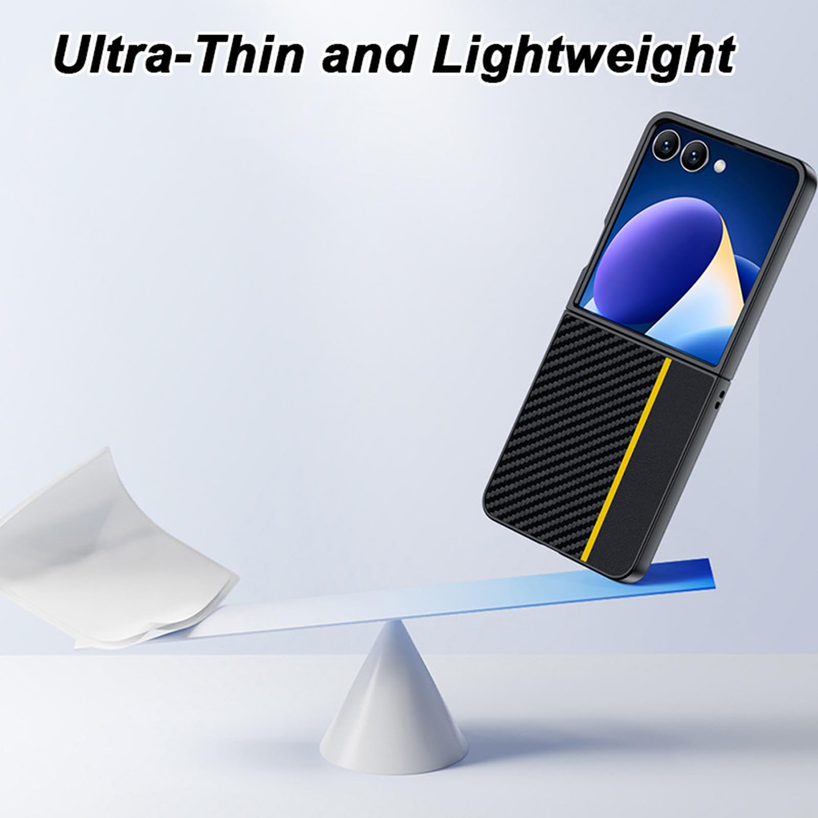 Cienkie etui do Samsung Galaxy Z Flip 8, wzór skóry z włókna węglowego