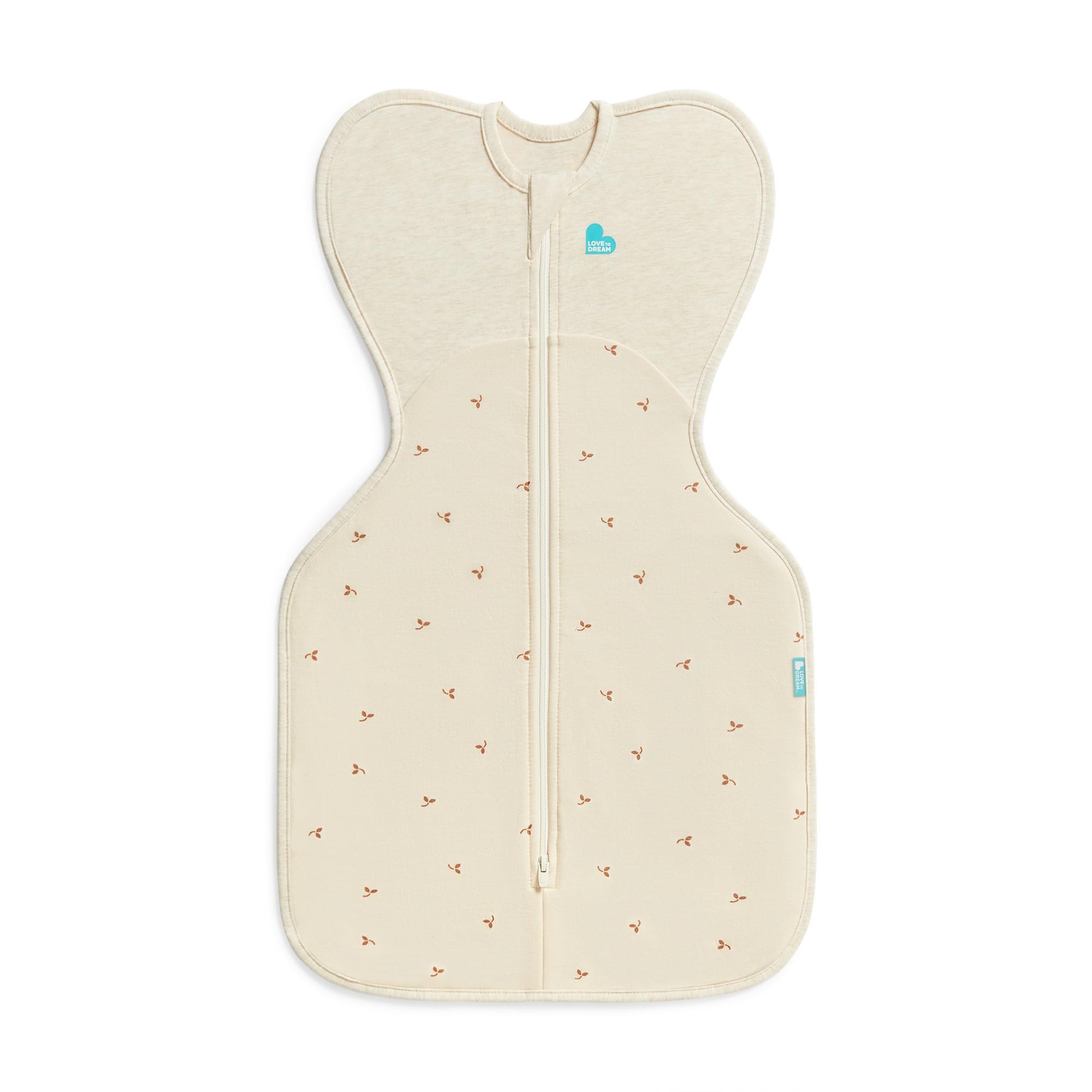 Love To Dream™ Swaddle UP™, taille M (6-8,5 kg) - Avoine Twigs | Couverture d'emmaillotage | Ajustement parfait, sommeil réparateur | 1,5 Tog | Coton | Zip double sens