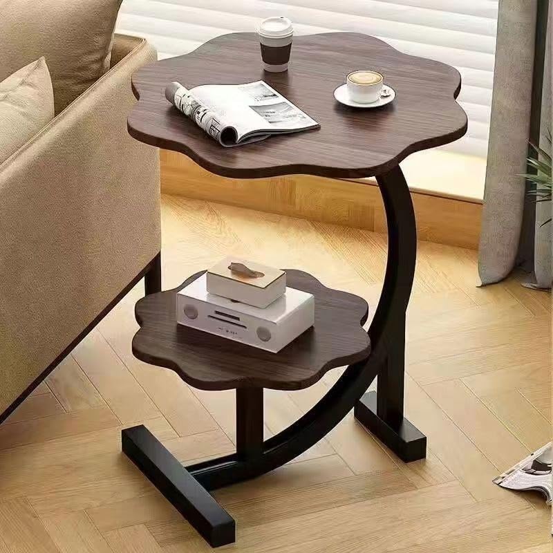 Image of AYSIS Modern Marble Top End Tables with Metal Base, Home Decor for Living Room, Bed Side Tables for Bed Room, Coffee Table /Plant Stand /Multipurpose Stool for Home, Furniture (YZ04-Flower)