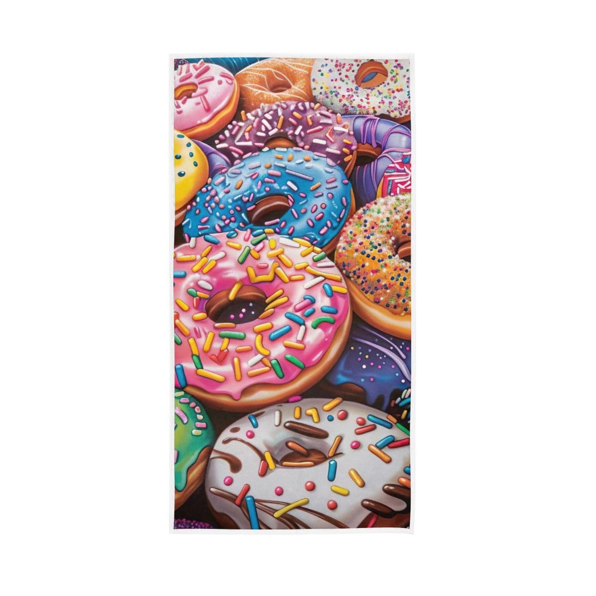 LSRCPD Colorful Donuts Hand Towels Soft Washcloths Decorative Towels 15 x 30 Inch