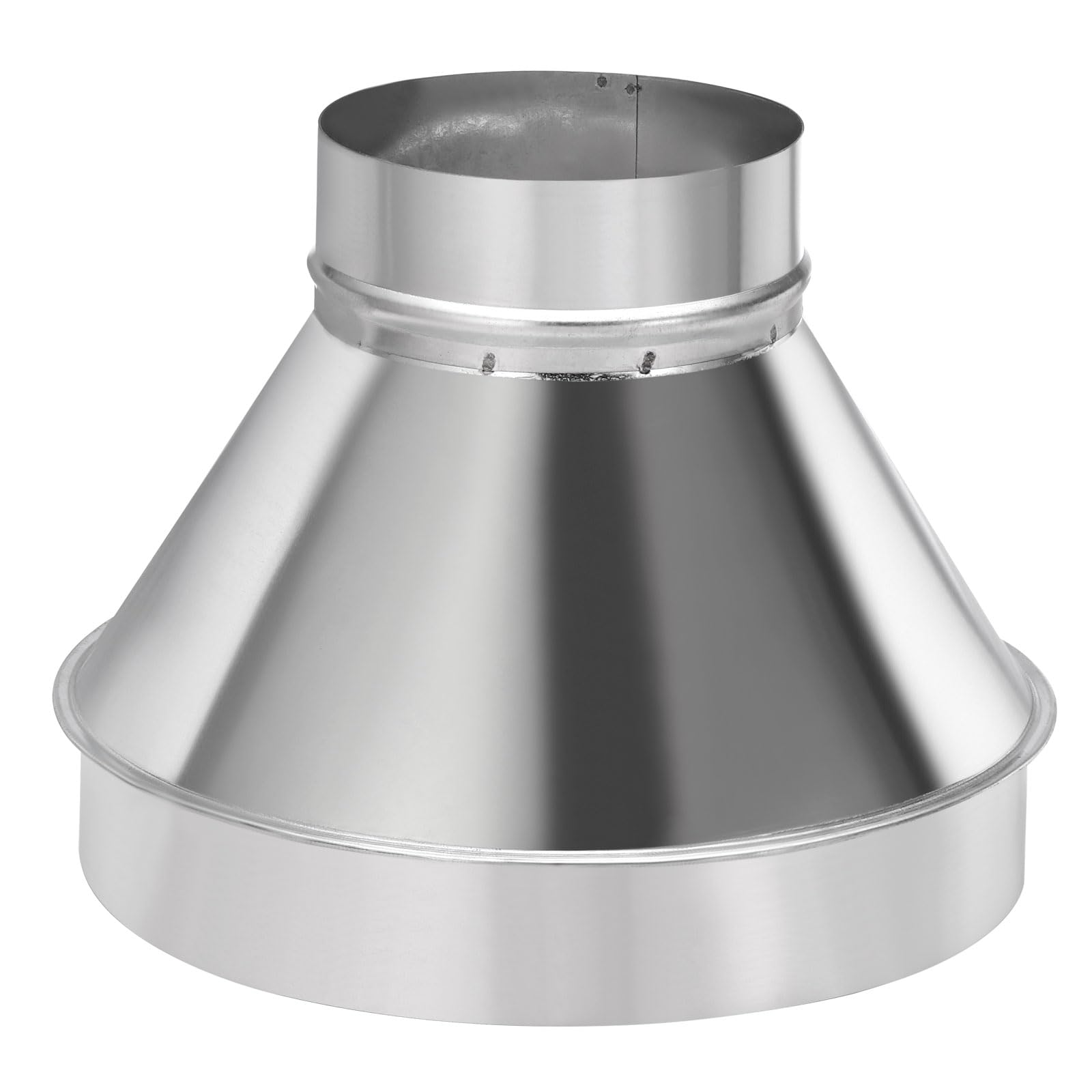 PATIKIL 12 Inch to 6 Inch Round Duct Reducer Increaser Connector, Galvanized Steel Air Duct Adapter Pipe Fitting for Bathroom Kitchen Inline Ventilation Systems, Silver Tone