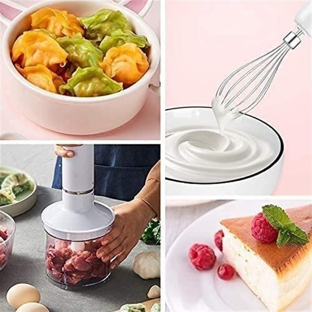 Blender ręczny zanurzeniowy, blender ręczny 4 w 1, trzepaczka do jajek, ostrza ze stali nierdzewnej, blender ręczny do koktajli/przecierów, jedzenia dla dzieci/sosów/zup
