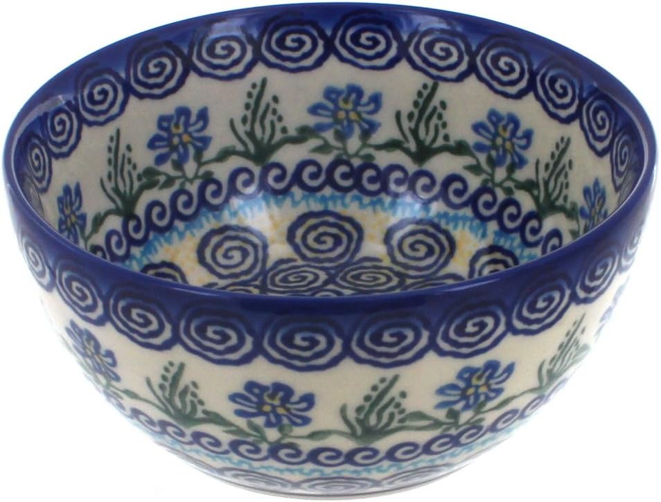 Blue Rose Polish Pottery - Yellow Butterfly Dessert Bowl - 5" Diameter - Perfect Bowl for Desserts, Appetizers, and Snacks