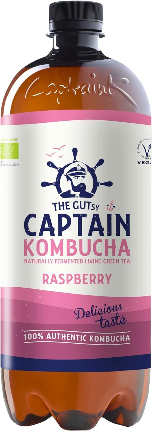Gutsy Captain Kombucha 8x1l Bebida Probiótica Naturalmente Fermentada Sin Aditivos ni Conservantes Sin Pasteurizar Vegan MixBox