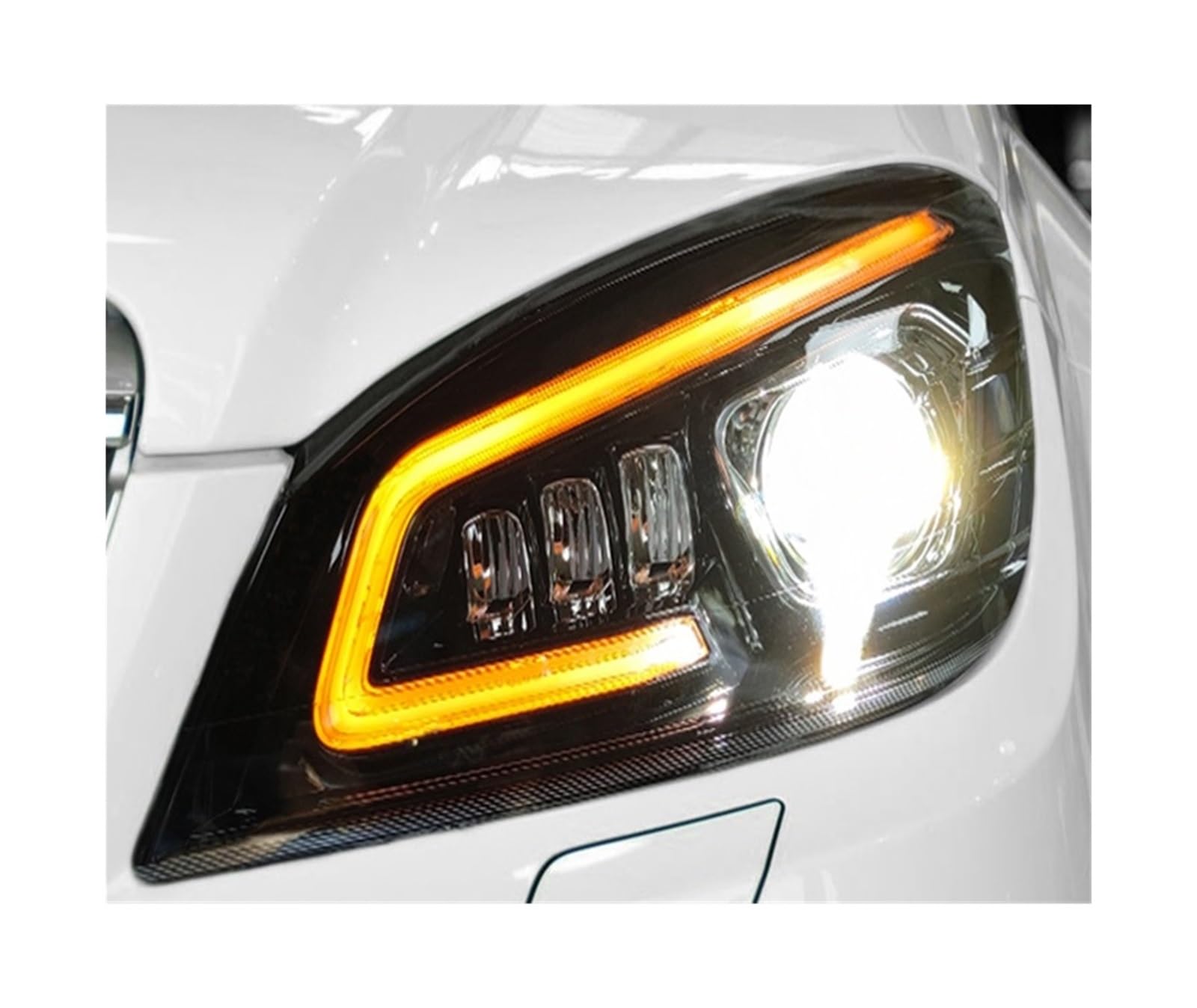 VGOCMDUB Car Full LED Headlights DRL Turn Signal Lens Compatible With W204 C200 C260 C63 2007-2011 Front Lights Car Lamps