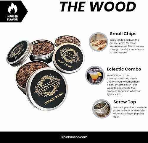 Miniatura 4 de Metal Cóctel Fumador Hogar Bar Accesorios Bebida Fumador Esfera Cubo de Hielo Cóctel Ahumador Astillas de Madera Caja de Regalo Accesorios de Barman