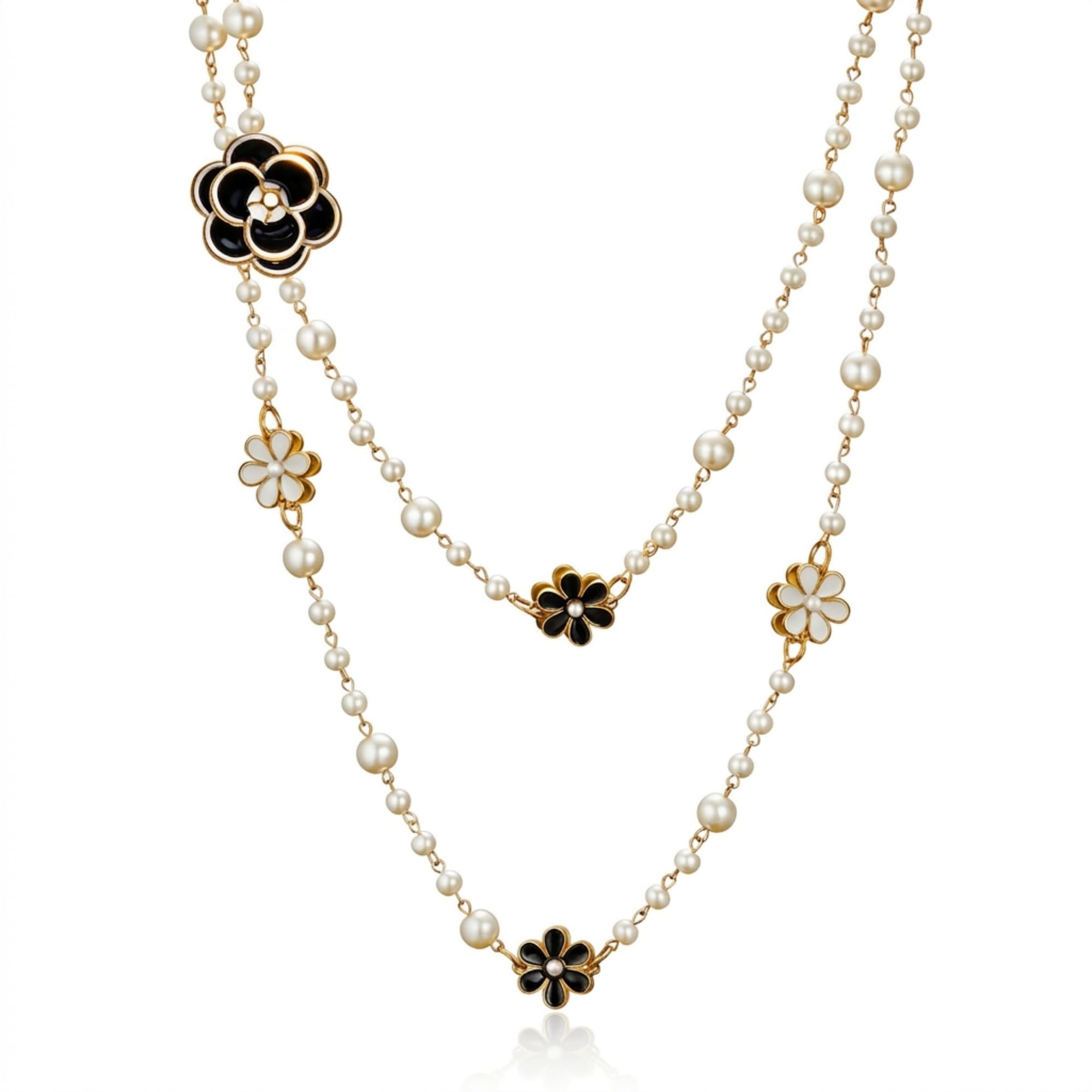 IDOKAWA Long Layered Pearl Necklaces for Women, Vintage Statement Jewelry