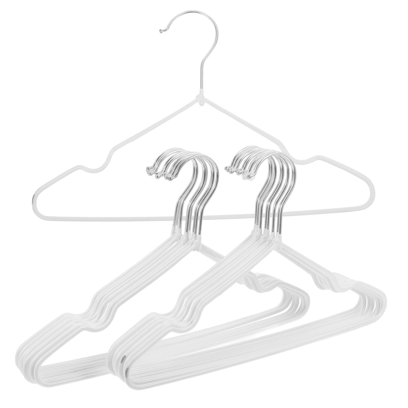 CHILDWEET 20pcs Children Hanger Nursery Clothes Hangers Scarf Hanger Pant Hangers Hangers for Closet Clothes Racks Trouser Hangers Coat Hangers White PVC Dipped Plastic