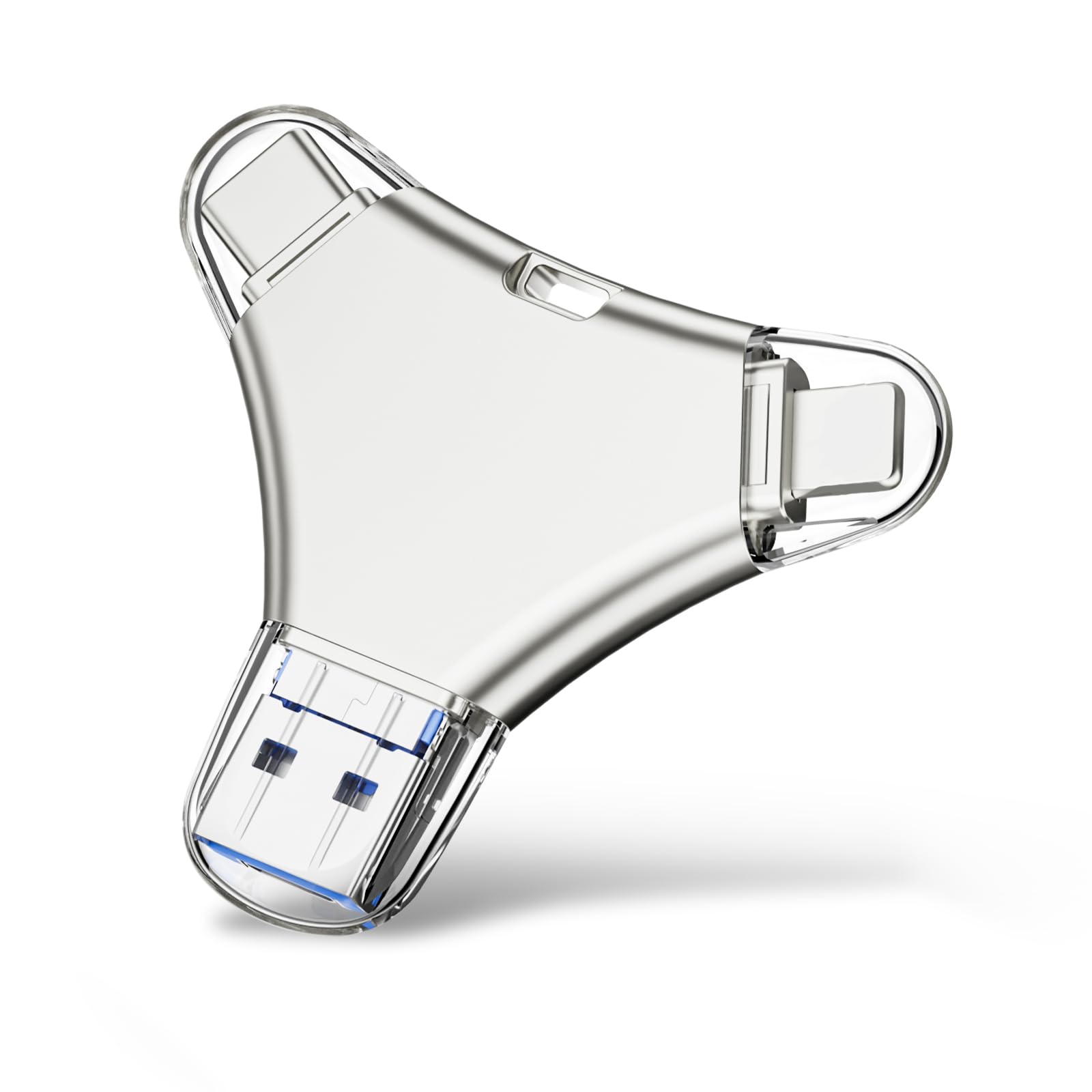 CONNUMY USB-Stick 256 GB für Telefon, externer Speicher zur Sicherung von Fotos/Videos mit keiner App 4 in 1 Pen Drive USB-Stick für Phone/Pad/Android/PC.