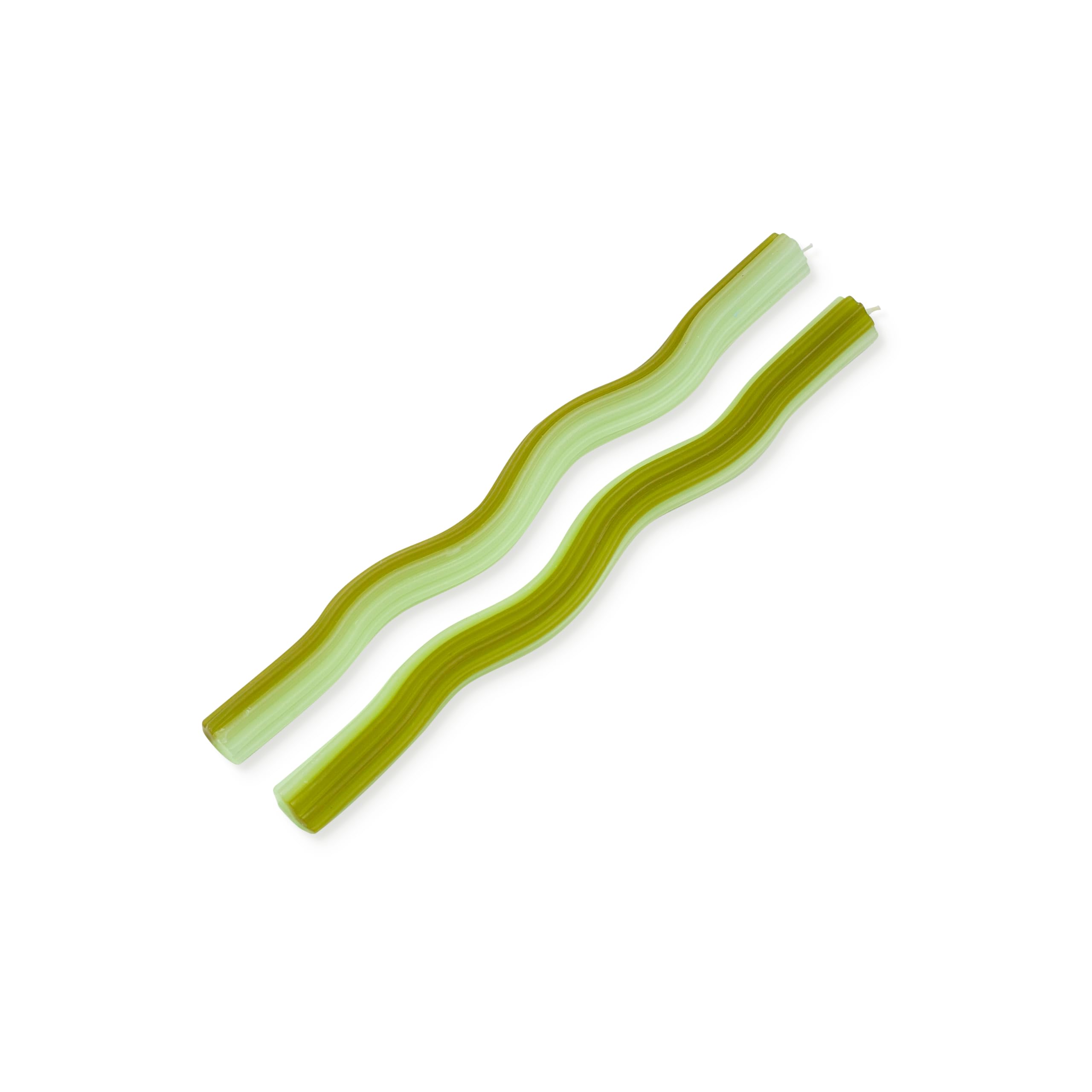 Wiggle Candles By Lex Pott (2 Pack) - Mint Colored, Dancing Design Candlesticks, 7/8" X 11"