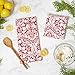 DII Cotton Dish Towel Set Damask Print, 18x28, Tango Red, 2 Count
