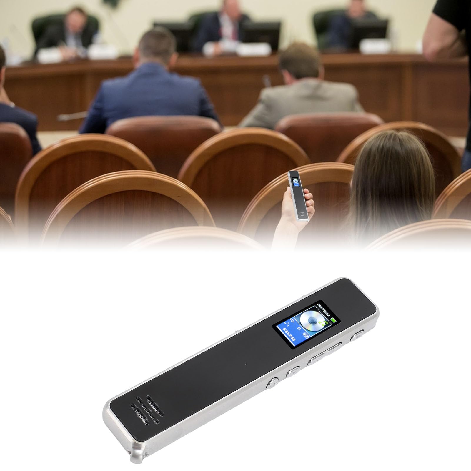 Registratore Vocale, Registratore Portatile Ad Attivazione Vocale con Riproduzione Audio MP3, Riduzione del Rumore HD Vocale in Testo, Dispositivo di Registrazione con Libro (4G)