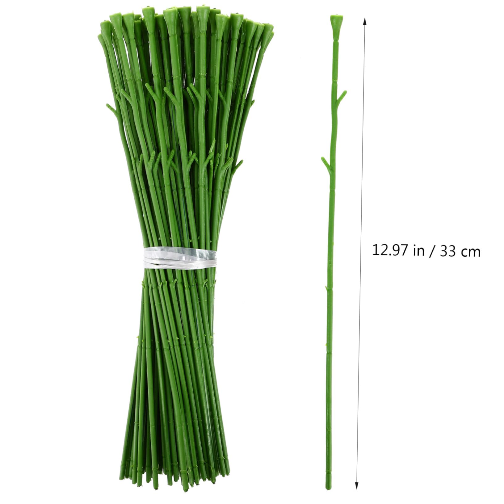 Tofficu 150 Pezzi Artificiale Verde Flessibile per Composizioni Fai da Te Corto per Decorazioni Bouquet e Creativo