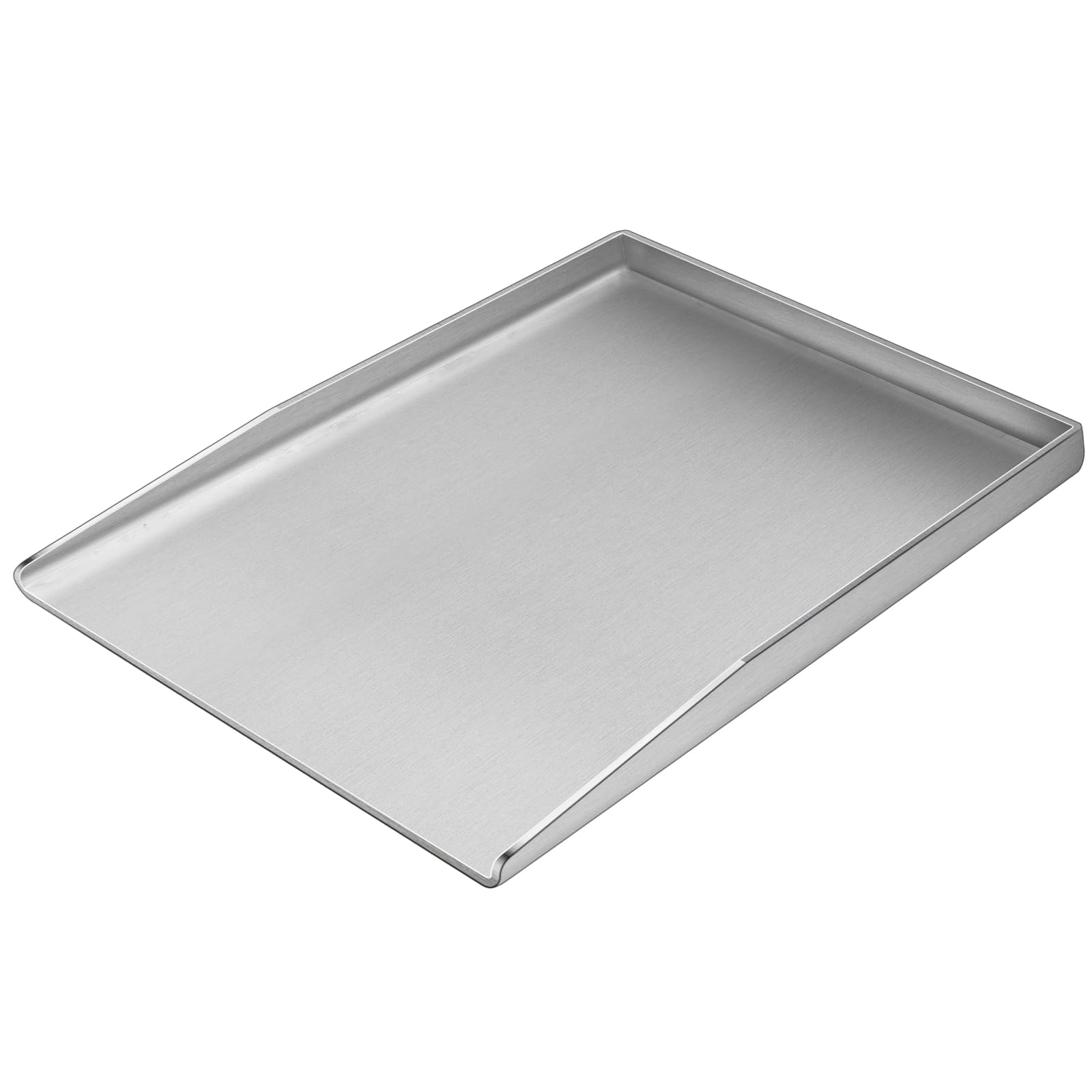 Piastra universale Plancha in acciaio inox, 27 x 20 cm, universale, adatta per barbecue a gas Weber e barbecue a carbonella, rettangolare, massiccia