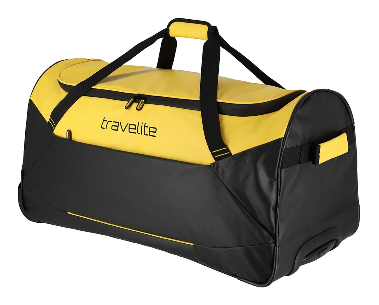 Travelite Trolley Reisetasche mit Rollen aus wasserabweisendem Material, Basics Weichgepäck Rolltasche mit großem Hauptfach, 71 cm, 97 Liter