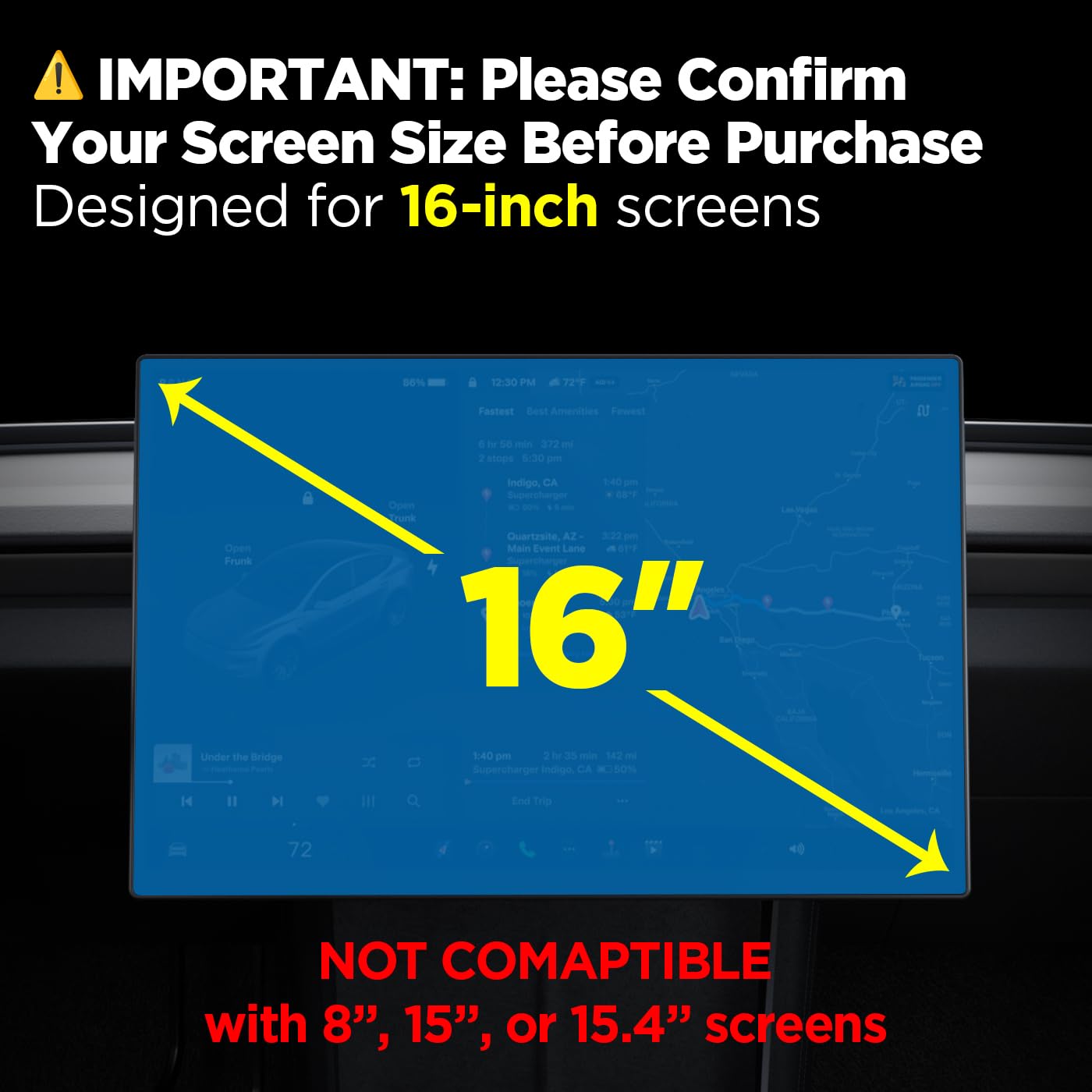 Spigen Glas.tR EZ Fit Verre Trempé pour Tesla Model Y L, Y Standard, Y Premium (2026) Y Performace (2024-2026), 16 Pouces, Mat, Anti-trace de doigt, 10H+ Protection écran