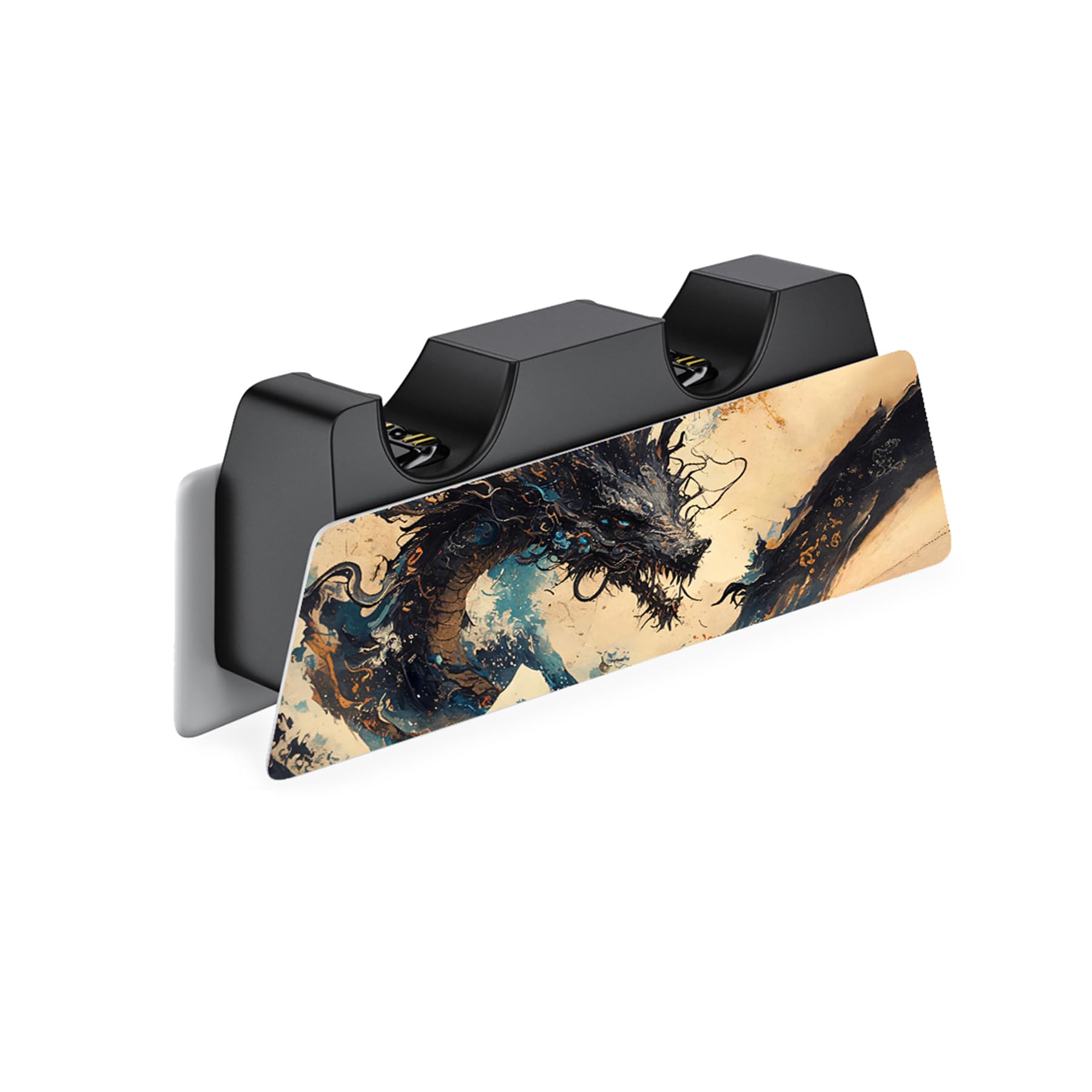 playvital Autocollants Proetction pour ps5 Manette Accessoire,Sticker Skin Decal pour ps5 Standard Console & Controller & Télécommande & Casque & Station de Charge-Dragon Tempête