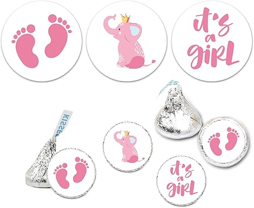 Etiquetas adhesivas de gota de chocolate con texto en inglés "It's a Girl" con texto en inglés "It's a Girl", se adapta a recuerdos de fiesta de