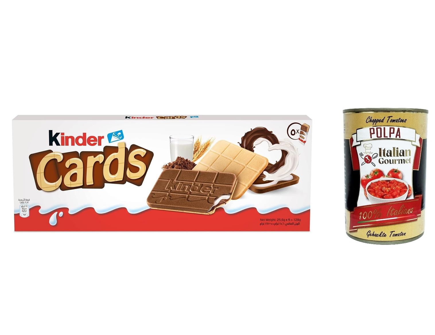 24 tarjetas de gofres infantiles con barra de chocolate, 5 unidades, 128 g + Polpa italiana Gourmet 400 g