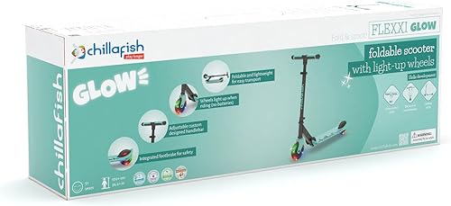 Miniatura 10 de Chillafish Flexxi Mini Glow - Patinete plegable de 2 ruedas con ruedas iluminadas, freno integrado, manillar ajustable y plegable, para niños de 5