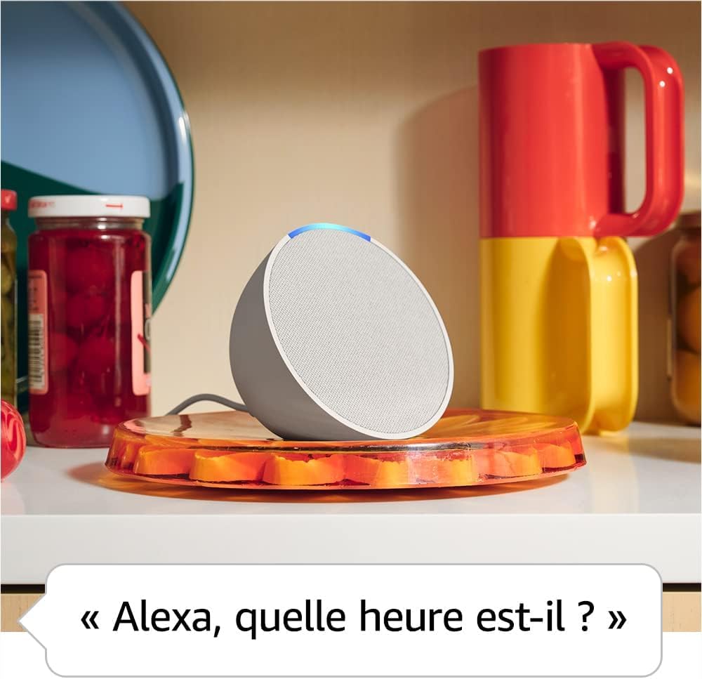 Echo Pop | Anthracite + OSRAM SMART+ Prise intelligente avec Matter, Fonctionne avec Alexa - Kit de démarrage Maison connectée