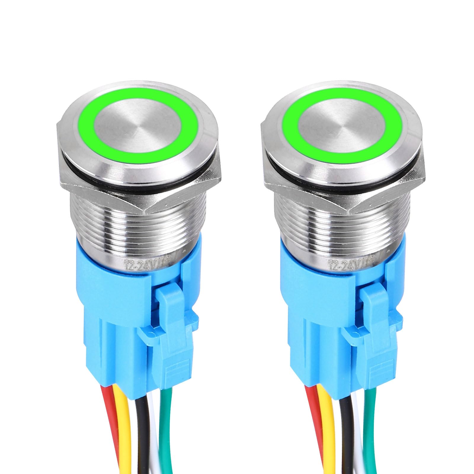 DMiotech 2Pcs 19mm / 3/4" Push Button Switch