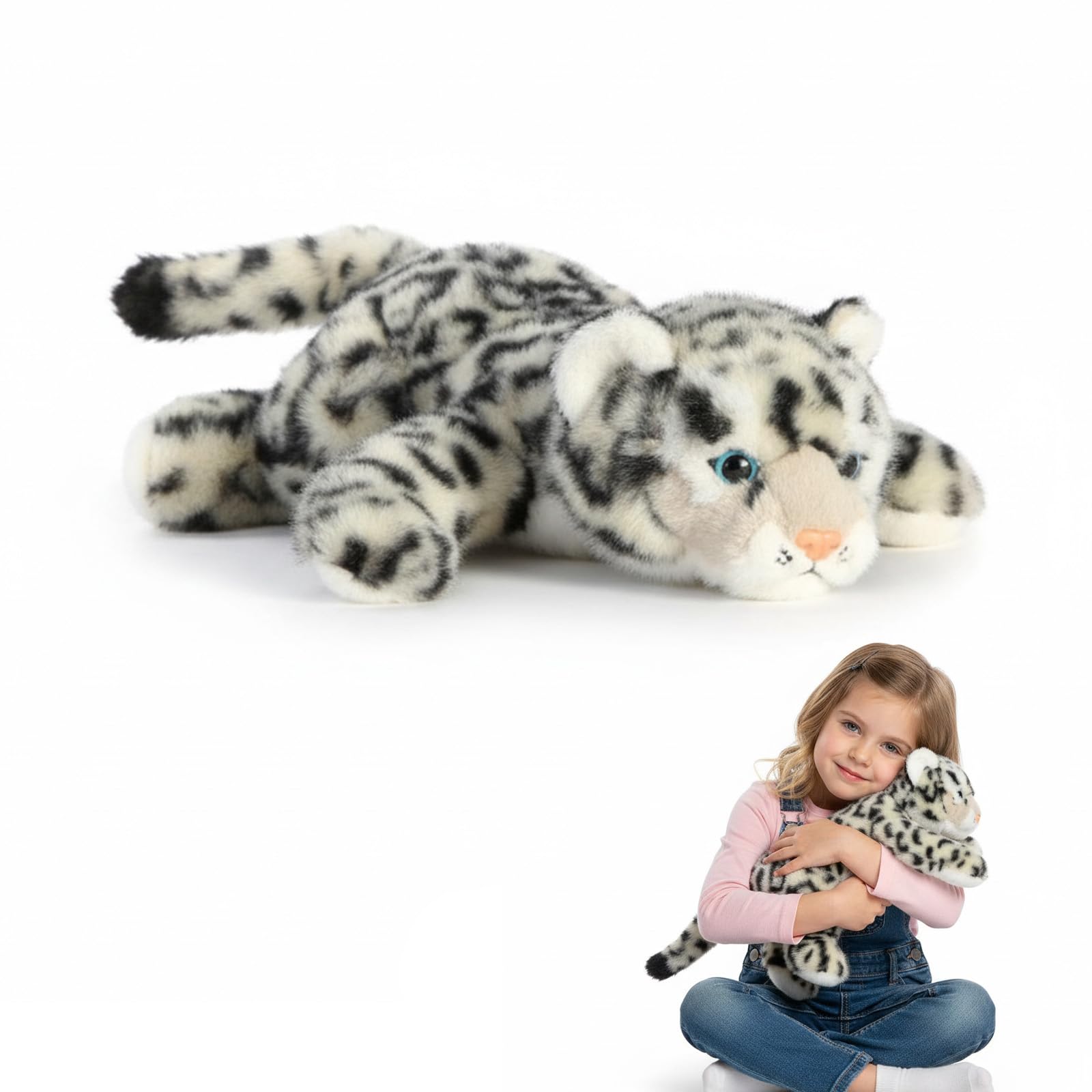 Kaelorae Snow Leopard Plush Teddy, Stuffed Plush Animals Plushies, Cuddly Puppy Toy for Comfort & Relaxation,Hugging Pillow for Relief & Sleep Support (Snow Leopard, 30cm) — image 1