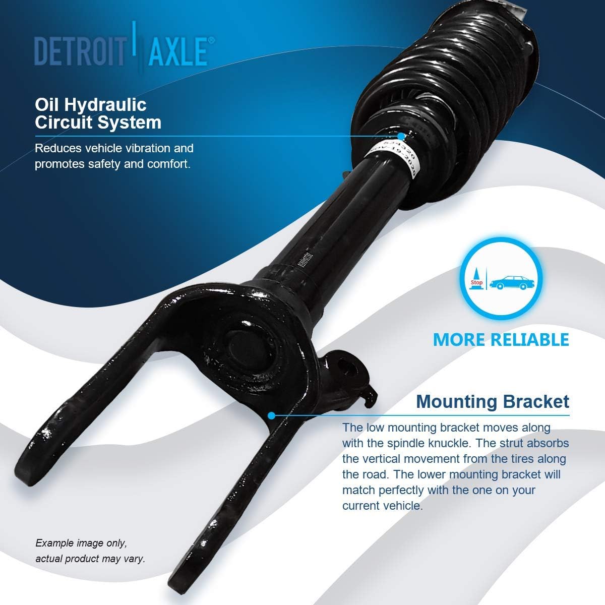 Detroit Axle - Front Strut for Mercedes-Benz GL320 GL350 GL450 ML320 ML350 ML450 ML500, Complete Strut w/Coil Spring Assembly Quick Install Ready Shock Replacement