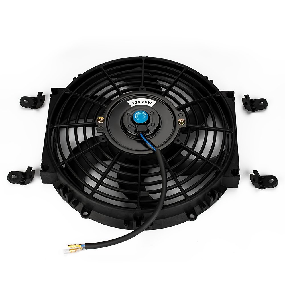 Universal 12V 80W 2250RPM Blade Motor del coche Radiador eléctrico Radiador de refrigeración Ventilador Kit 10 pulgadas