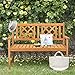 LEADZM Gartenbank,Holzbank,Holz Wetterfest,2-Sitzer,118 cm,Ergonomisch gestaltete Rückenlehne und Armlehnen,Bequem Balkonbank,275 kg Belastbar,für Balkon,Terrasse,Garten,Outdoor