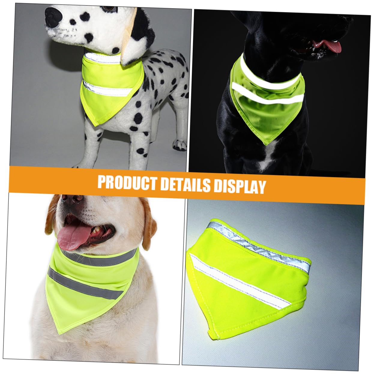 Yardwe Reflective Dog Bandana High Visibility Pet Scarf for Night Walking Safety Adjustable Large Puppy Accessory - Image 2
