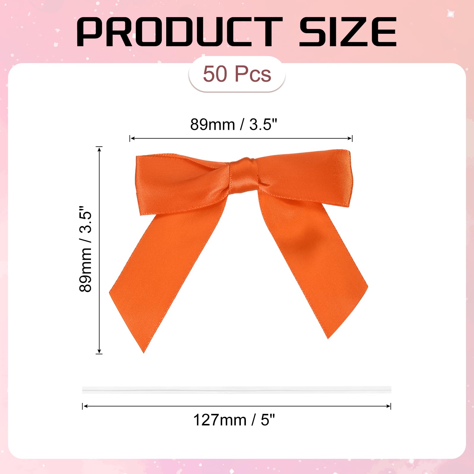 PATIKIL 3/8" X 100 Yards Polyester Satin Ruban, Simple Face Ruban