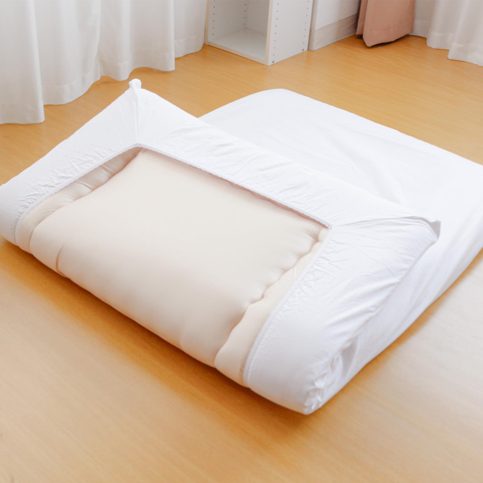 Amazon｜眠夢ナビ ワンタッチシーツ 敷布団カバー ダブルロング 厚手