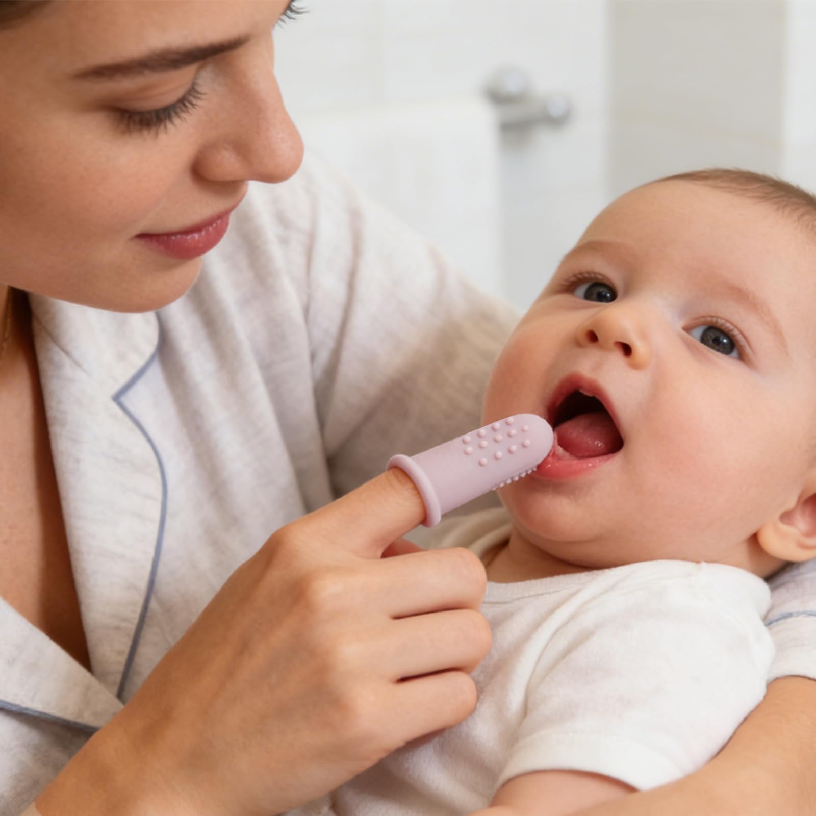 4 Pezzi Spazzolino da Dito in Silicone per Neonato Bambini, Igienizzare Bocca e Lingua Spazzolini Neonati Pulitore Gengive (Multicolore)