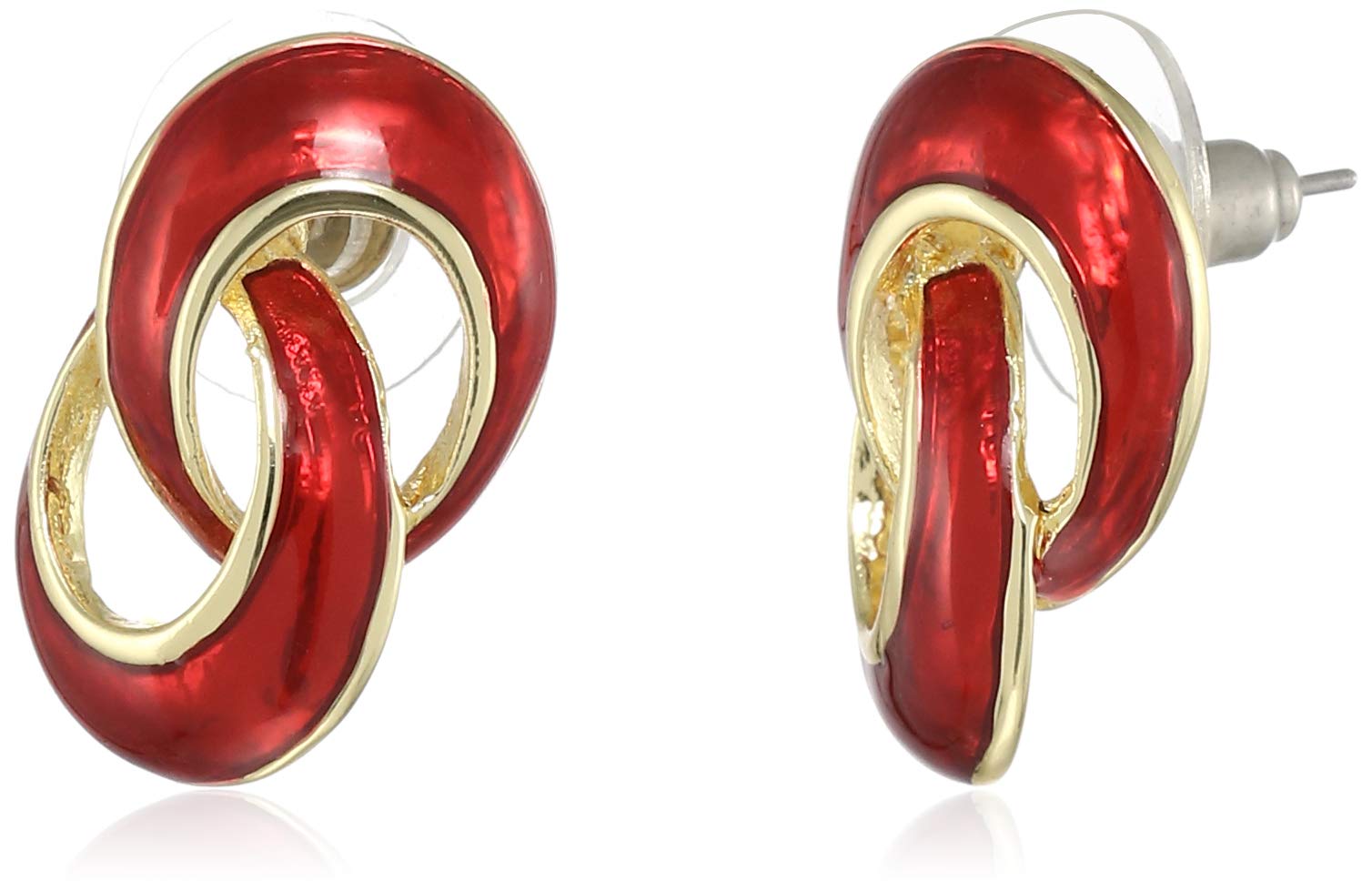 EsteleGold plated and red round latest studs for women