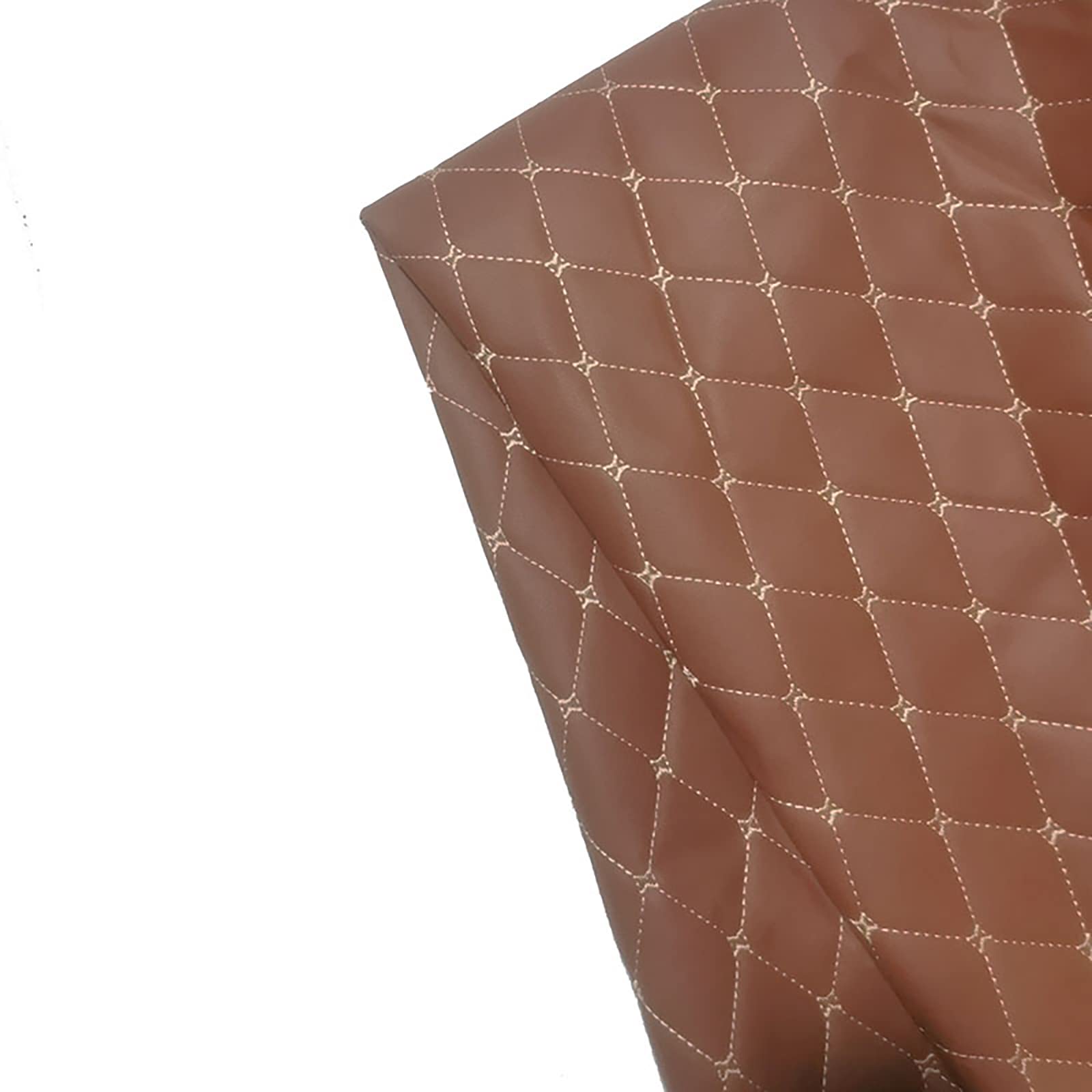 GQZJY Leather fabric for upholstery Quilted Vinyl Faux leather Fabric Sheet Waterproof Leatherette Upholstery for DIY Crafts Sewing Car cushion, Decorate Leather (Size:1M,Color:Light Brown)