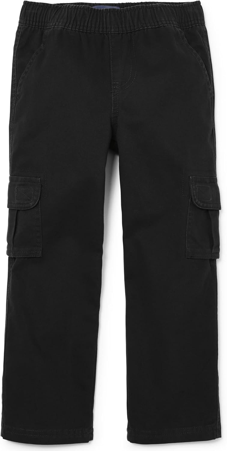 The Children's Place Boys Pull On Cargo Pants 4 Slim Black Single