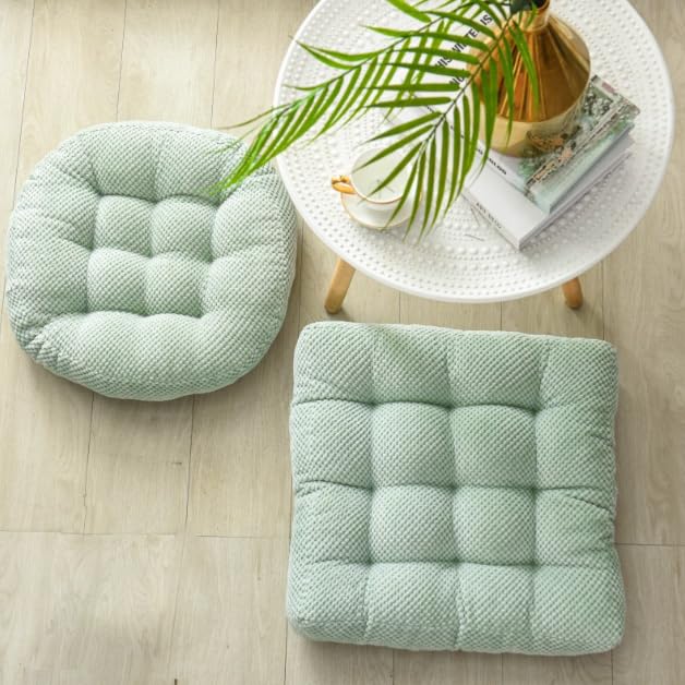 専用 クッション 45cm ベージュ*2　グリーン*4 Amazon.co.jp: groceries463クッション オフィス 腰痛 椅子 在宅 ひも