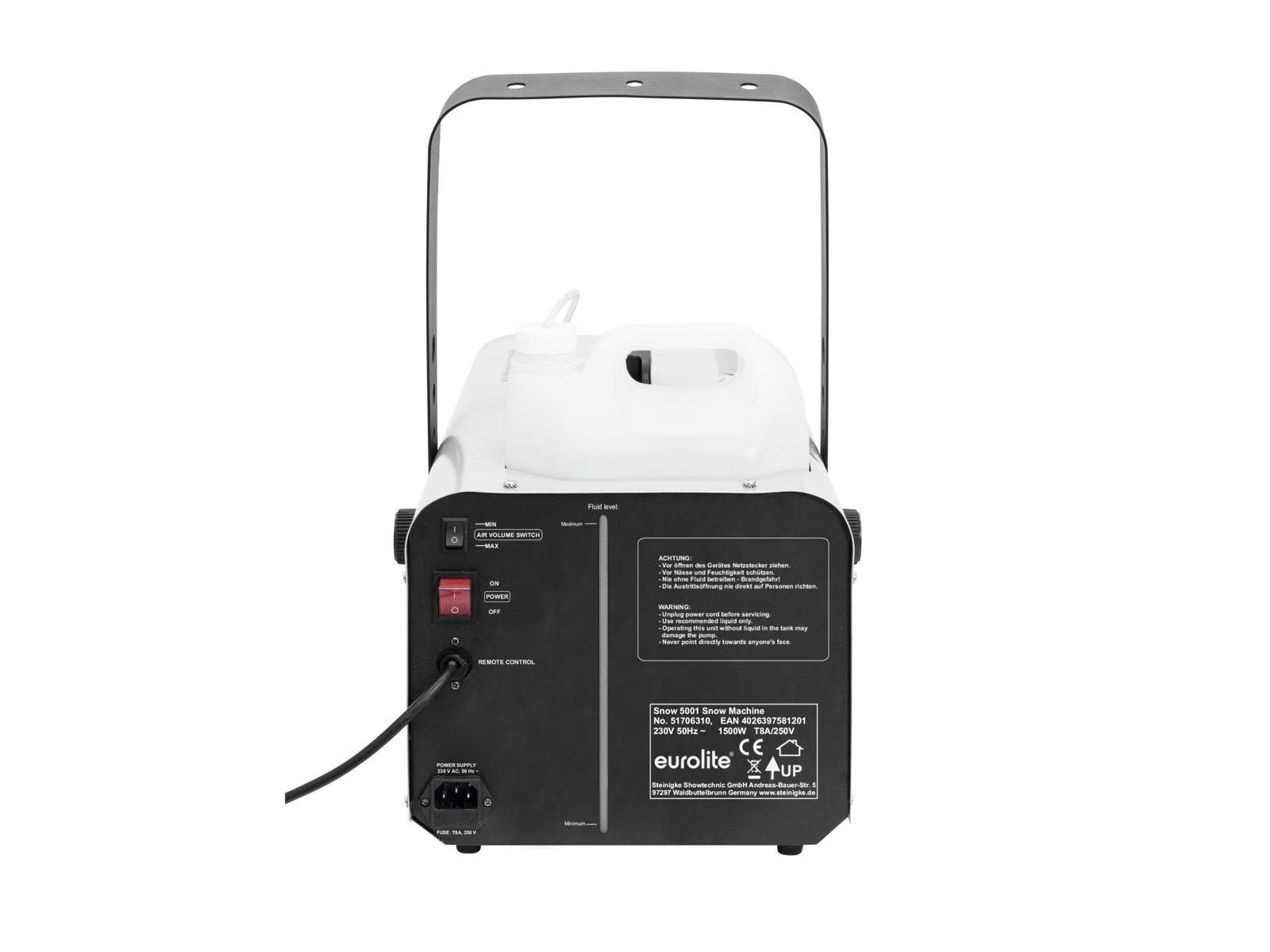 Eurolite Snow 5001 Schneemaschine | Schneemaschine mittlerer Größe mit Kabelfernbedienung