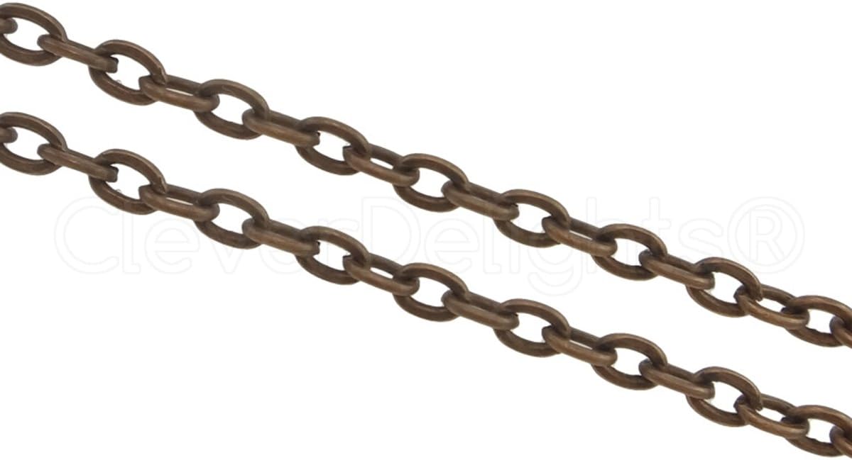CleverDelights 2x3mm Cable Chain - Antique Copper Color - 100 Feet - Image 2