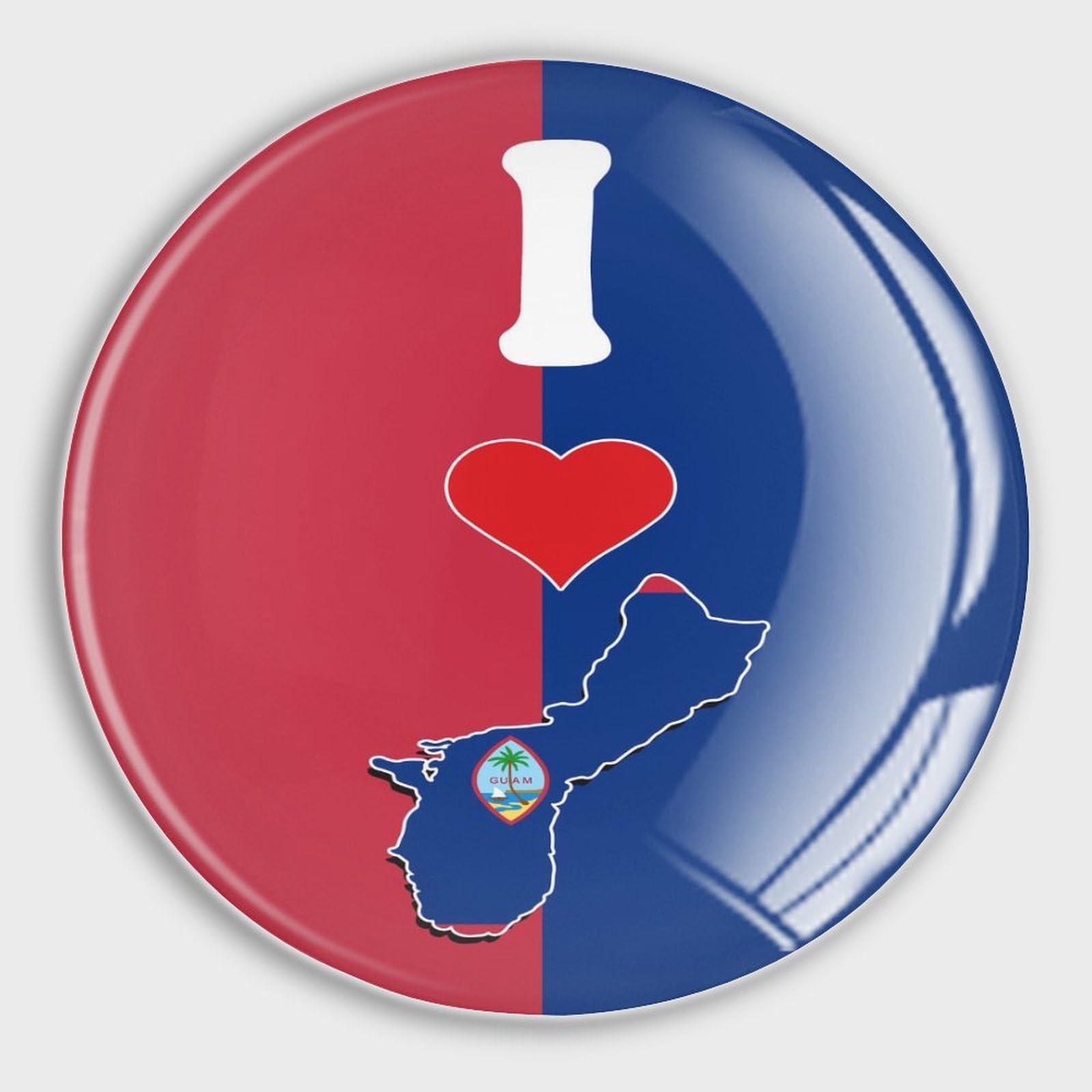 Luijorgy Guam National Flags Decorative Magnets Refrigerator Flags Fridge Magnets Round Whiteboard Magnets Glass Refrigerator Magnets For Billboard Office Blackboard Kitchen Home