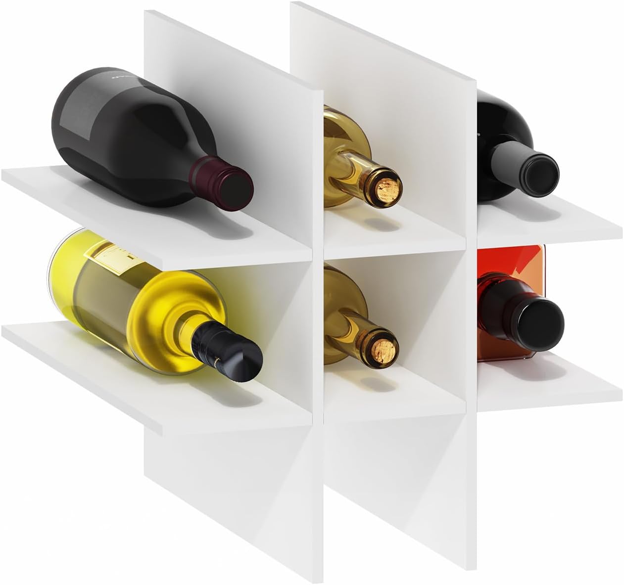 Furinno Cubicle 9-Compartment Bottle Storage Cube Organizer Insert (Does not fit IKEA Kallax Shelving), White White 9-Compartment Insert