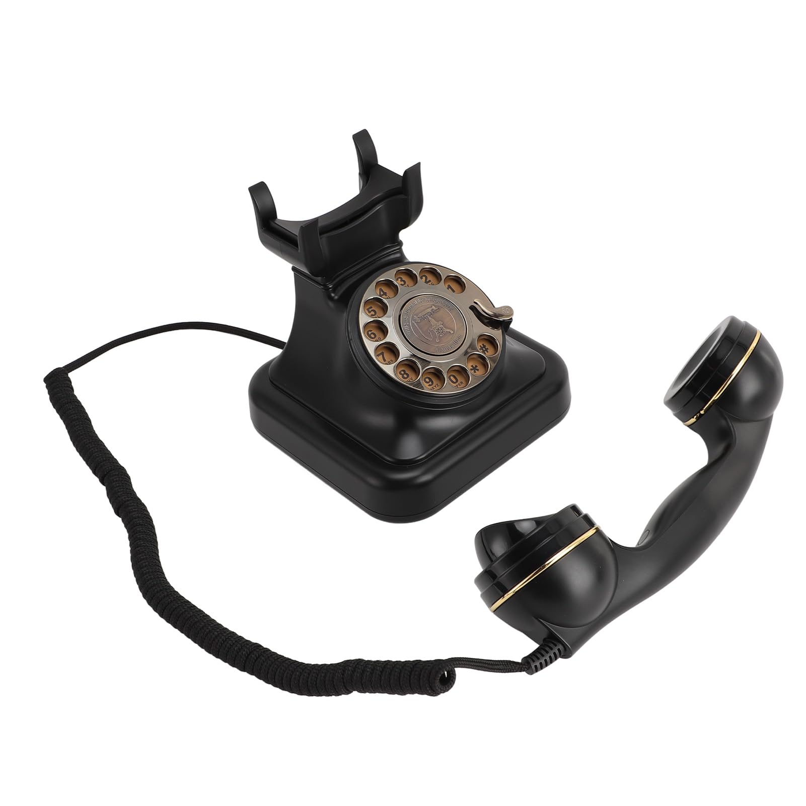 ASHATA Klasyczny Telefon Stacjonarny z obrotową tarczą. Elegancki Design dla Entuzjastów vintage. ABS