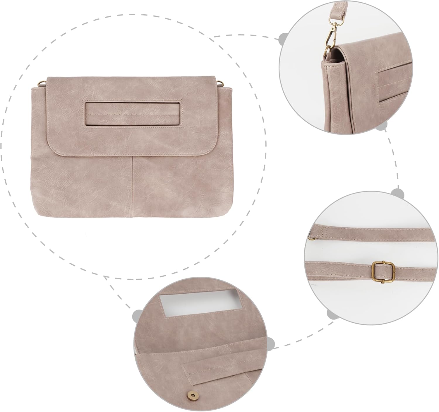 CLARA Crocodile Pattern Clutch Purse Oversized PU Leather Envelope Clutch Evening Handbag