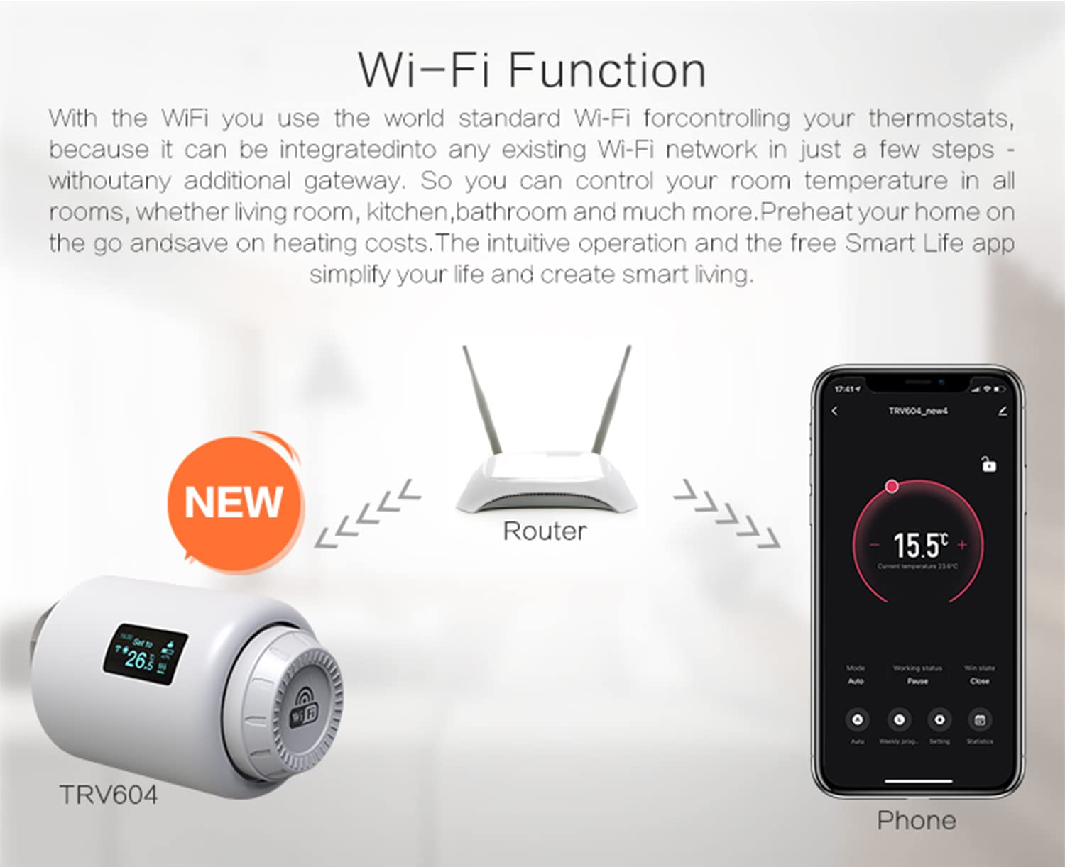 Inteligentny siłownik grzejnika WiFi Wifi bezpośredni programowalny termostatyczny zawór grzejnika wsparcie alexa googlehome