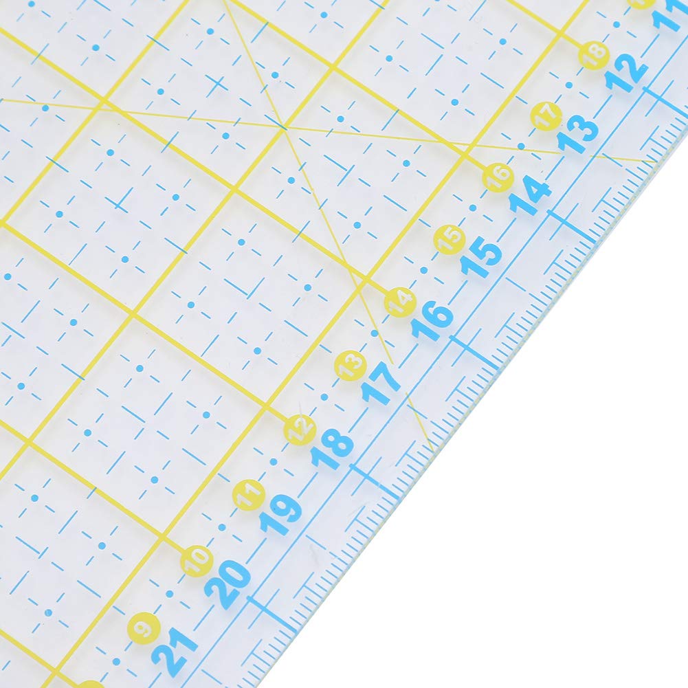 Regla de Acolchado acrílico de 2 uds, Regla Cuadrada de Acolchado Transparente, Regla de Corte de Tela, Trabajo de Parche de Tela DIY para medir la Costura