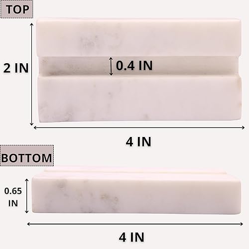Miniatura 3 de Soporte para tarjetas de visita para escritorio, soporte para tarjetas de presentación, hecho de mármol blanco de carrara, soporte organizador de