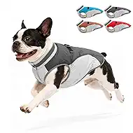 Dog Winter Coat for Small Dogs, Adjustable Puppy Warm Jackets in Cold Weather, Reflective Pet Fleece Vest with External Attachment Points, Zippered Cold-Weather Dog Winter Clothes, XS Black